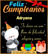 Te deseo un feliz cumpleaños Adryana